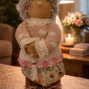 Charming Pink and White Decorative Doll